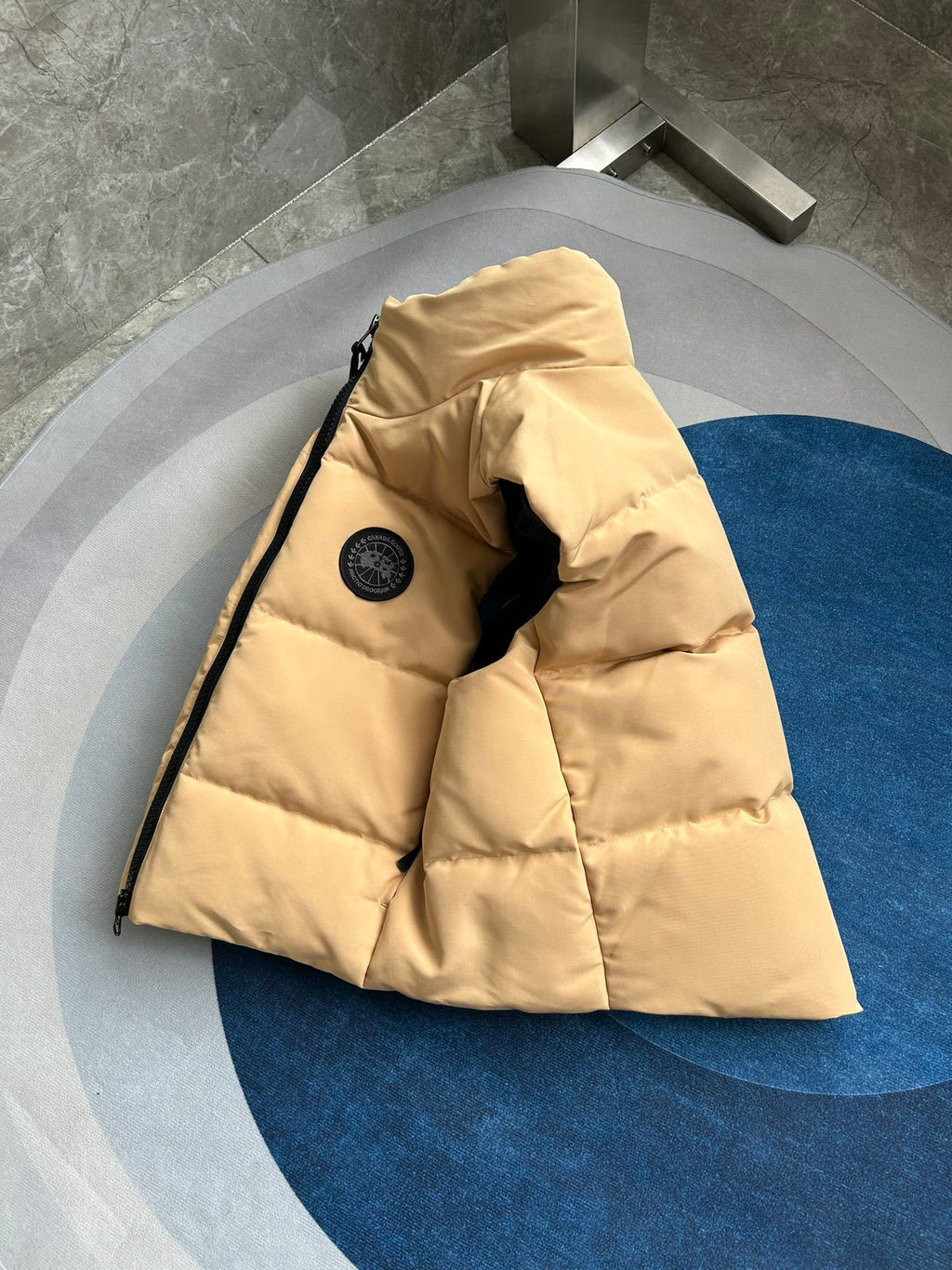 Canada Goose Puffer Vest in Camel with Stand Collar