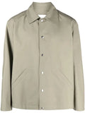 Jil Sander logo-print cotton shirt jacket