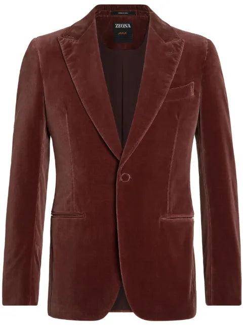 Zegna single-breasted velvet blazer