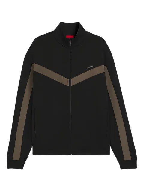 HUGO panelled zip-up sweater