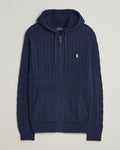 Polo Ralph Lauren Cable Knit Zip Hoodie - Black