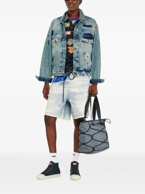Diesel trucker jacket with patch effects