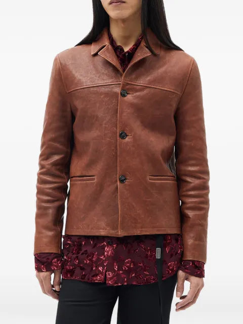 Ann Demeulemeester Pareli leather jacket