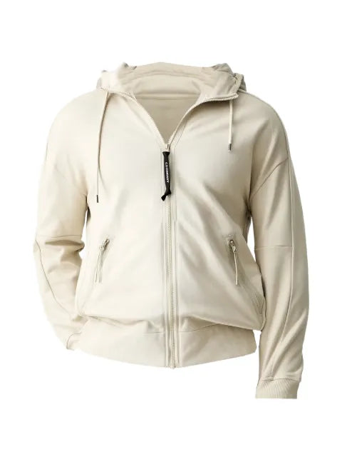C.P. Company Diagonal Raised fleece lens hooded sweatshirt