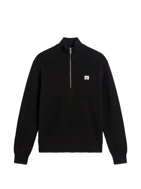 Calvin Klein quarter-zip waffle-knit sweater
