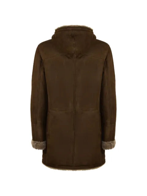 VOLFAGLI hooded fur-trimmed coat