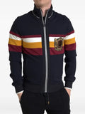 Dolce & Gabbana embroidered-crest striped sweater
