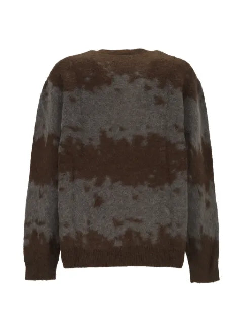 Gramicci splatter-print V-neck cardigan
