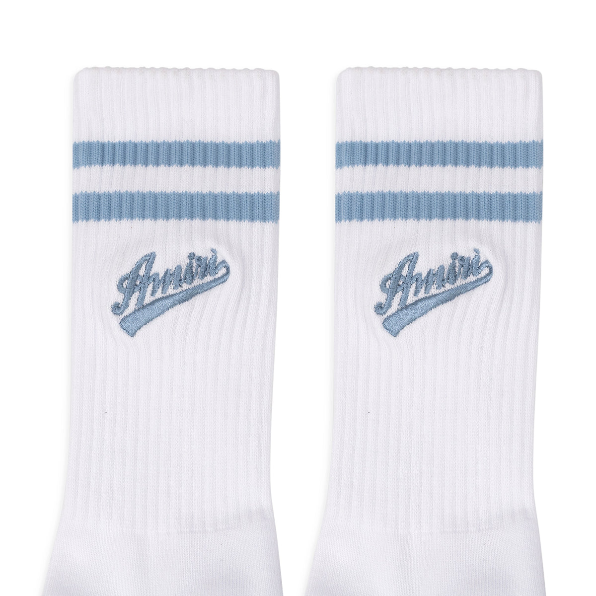 White/Baby Blue Varsity Script Sock