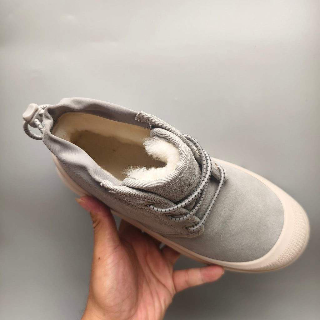 Light Grey High-Top Trendy Casual Sneakers — New Arrival | In Stock