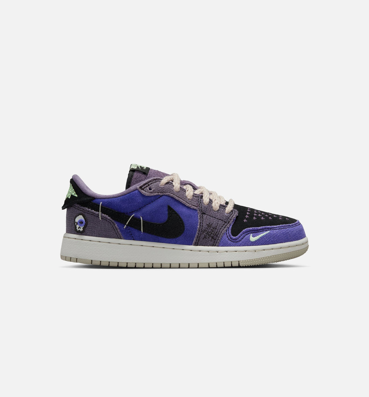 Air Jordan 1 Low OG Regency Purple and Dark Raisin Grade School Lifestyle Shoe - Regency Purple/Vapor Green/Black/Dark Raisin/Daybreak/Light Silver
