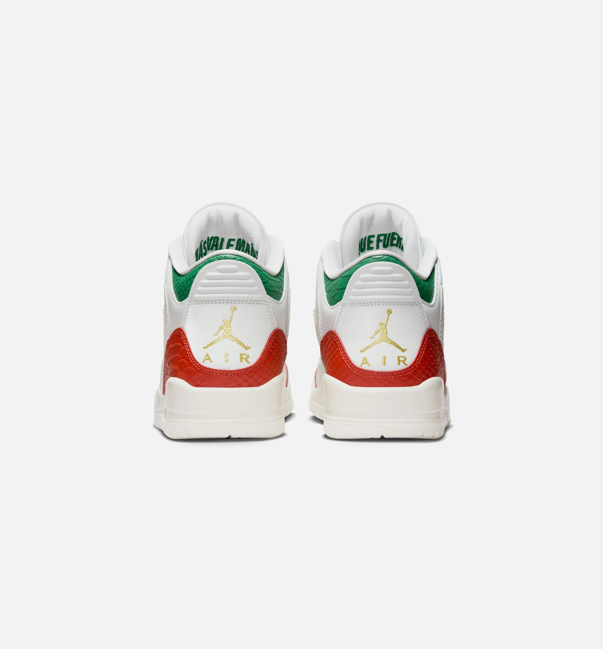 Air Jordan 3 Retro El Vuelo Men's Shoes - Summit White Pine Green Dragon Red Metallic Gold