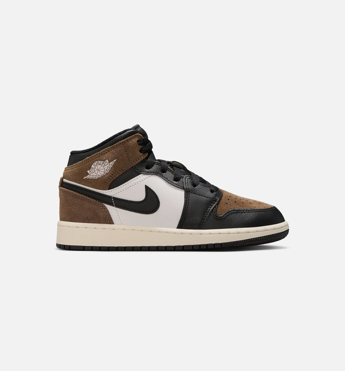 Air Jordan 1 Mid Grade School – Black/Phantom/Palomino/University Red