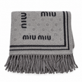 Miu Miu Style All-Over Logo Fringe Scarf
