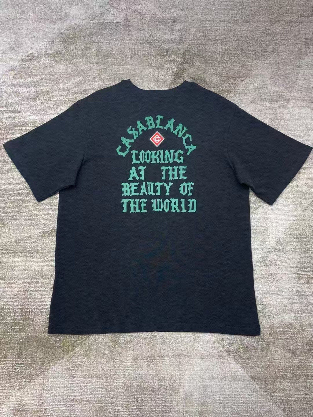 Casablanca Art Graphic Print Loose Unisex Short Sleeve T-Shirt