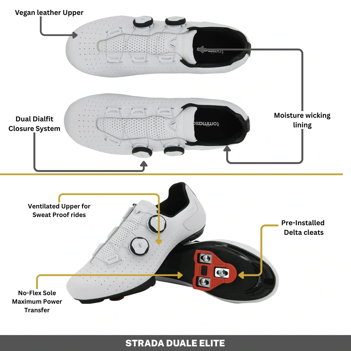 Tommaso Elite Duale - Delta Cleats Included