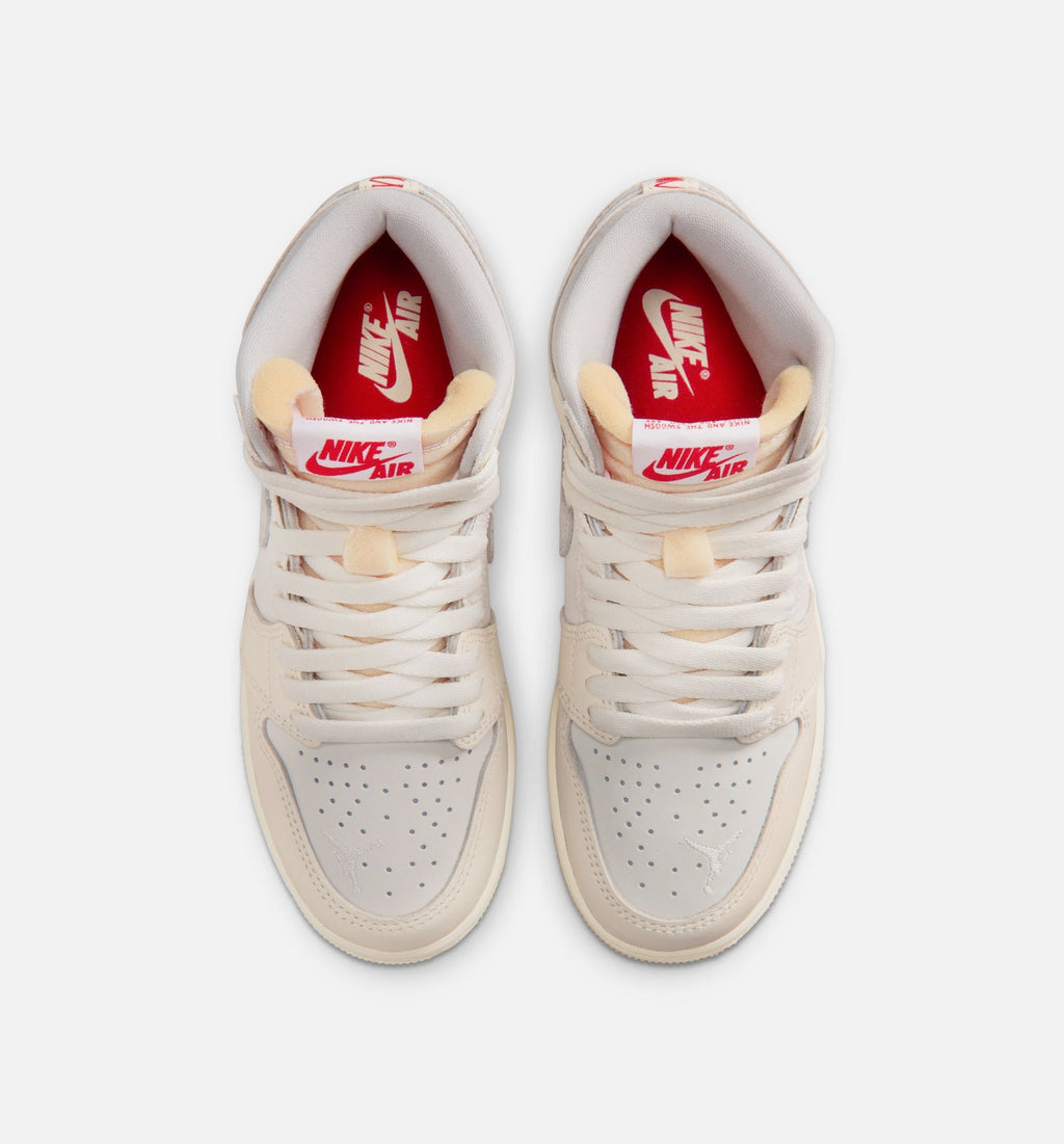 Air Jordan 1 Retro High OG Sail Youth Sneakers - University Red/Pale Ivory/Coconut Milk/Phantom