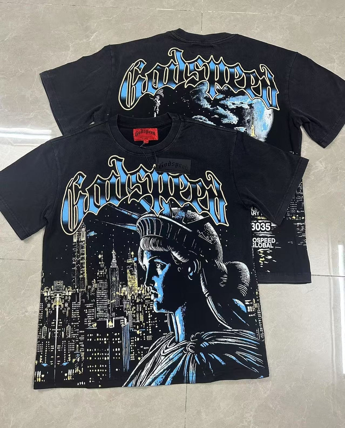 Godspeed Scary Nights Statue of Liberty Graphic T-Shirt