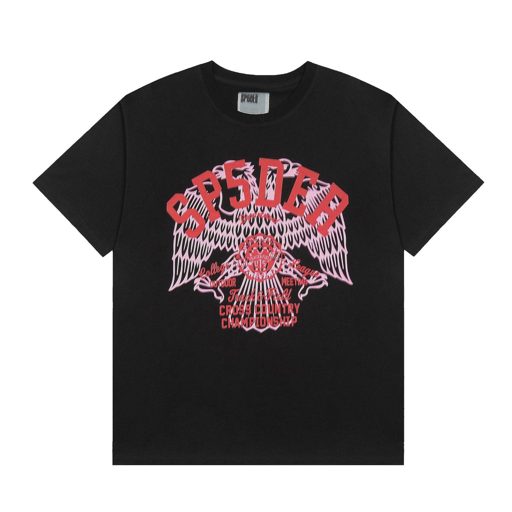 Sp5der Red/Pink Front Graphic T-Shirt