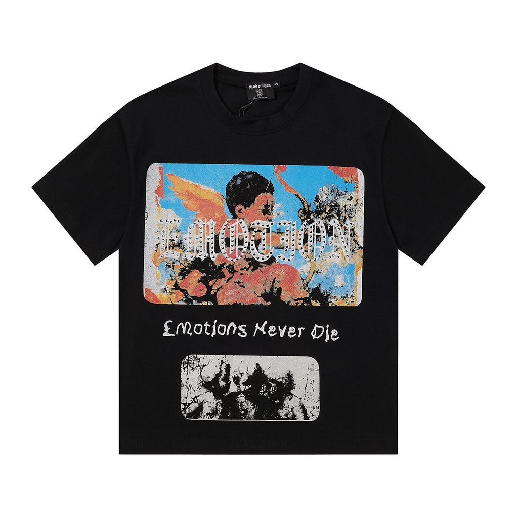 MIXED EMOTION Rhinestone Graphic T-Shirt
