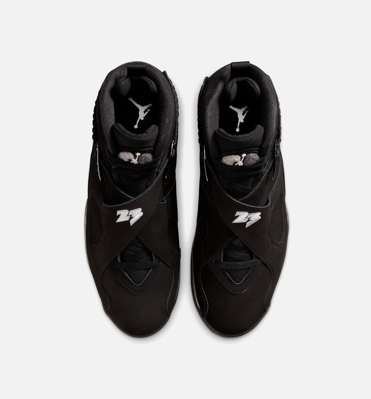 Air Jordan 8 Retro Chrome Men's Sneakers - Black / White / Light Graphite