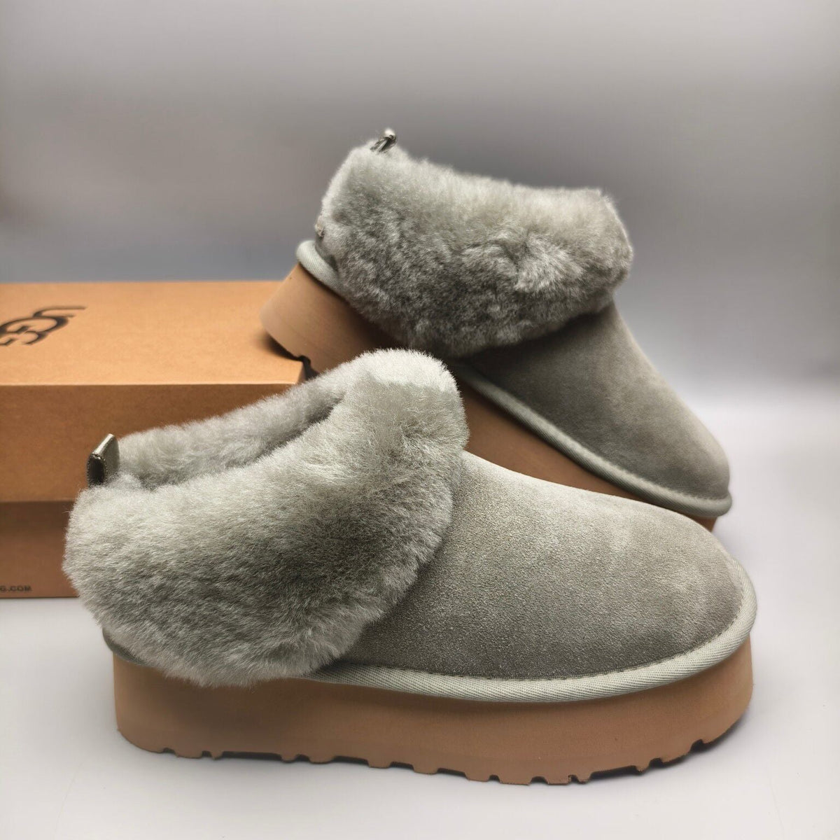 Green Chunky Sole Suede Slip-On Loafers — New Arrival | In Stock