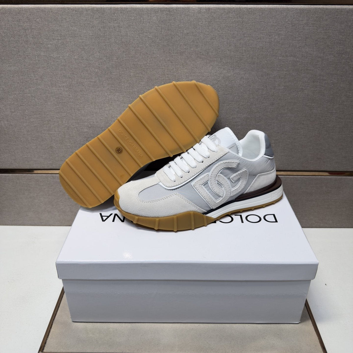 Dolce & Gabbana Men's White Gum Sole Sneakers