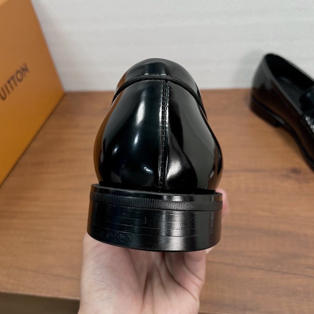 Louis Vuitton Black Logo Buckle Loafers