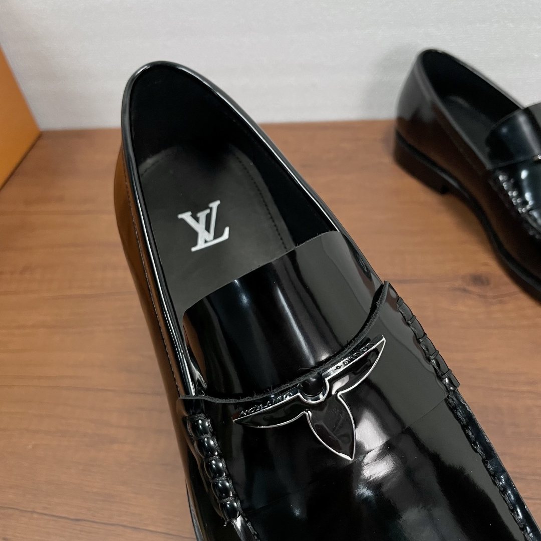 Louis Vuitton Black Logo Buckle Loafers