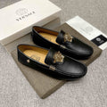 Versace Men's Textured Leather Medusa Loafers