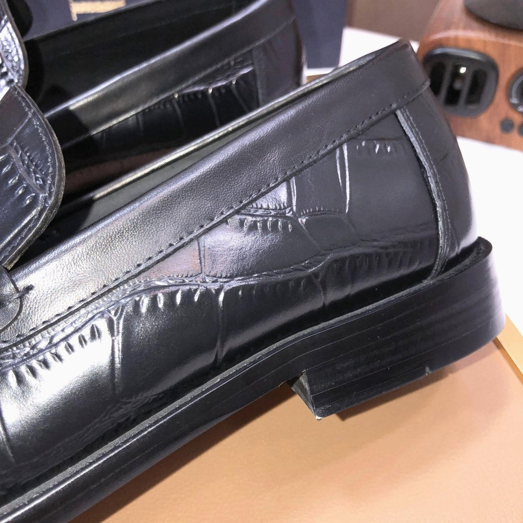 Dior Black Embossed Loafers