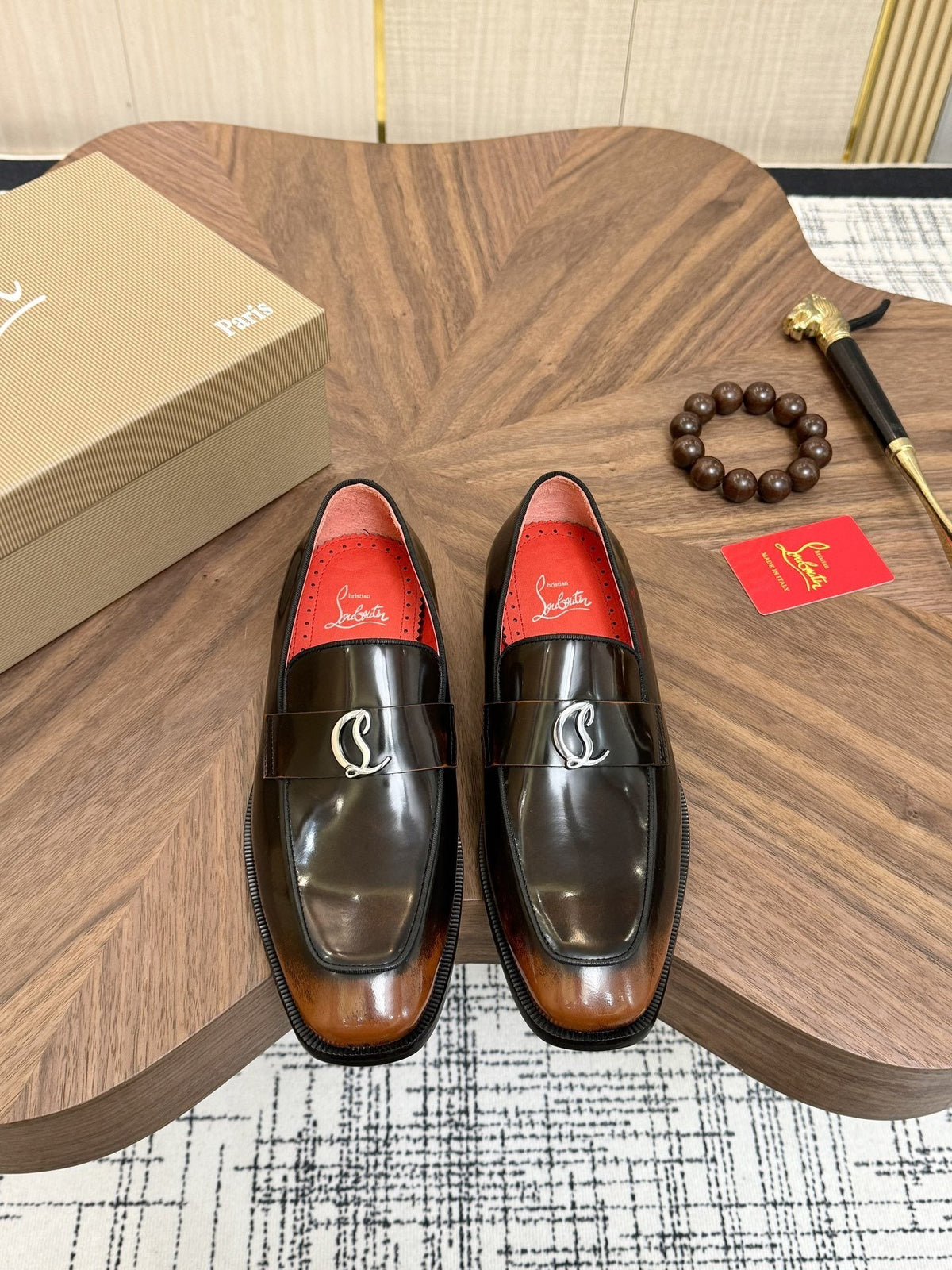 Christian Louboutin Black Hardware Loafers