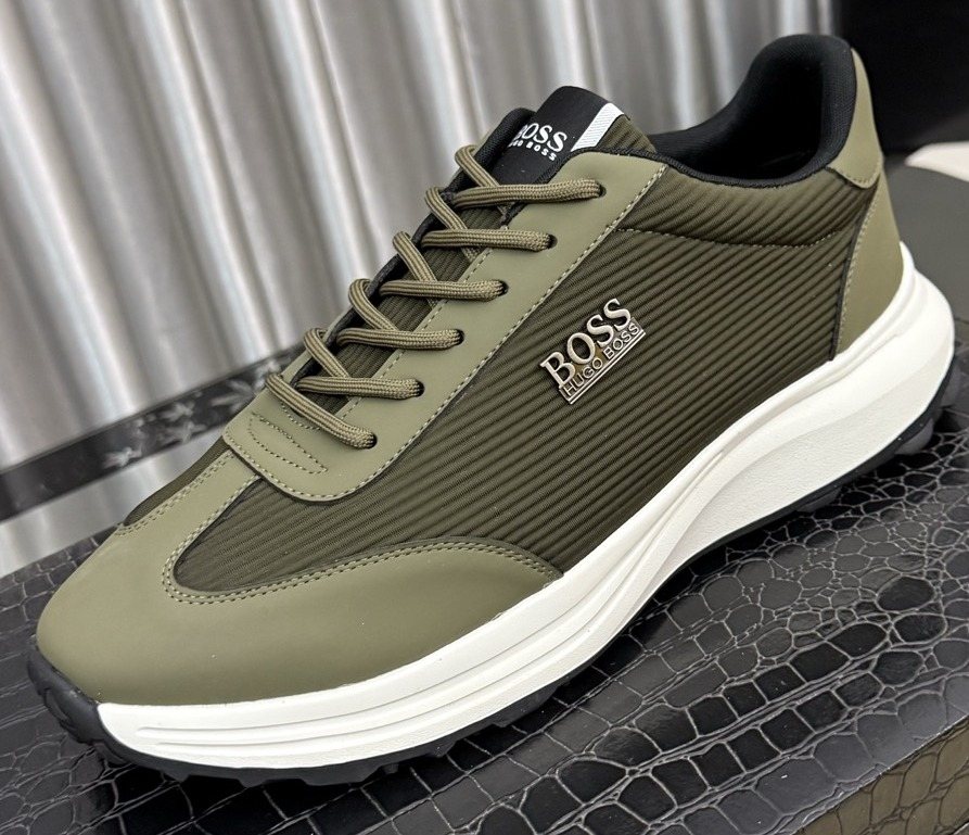 BOSS Men's Mesh-Panel Low-Top Sneakers