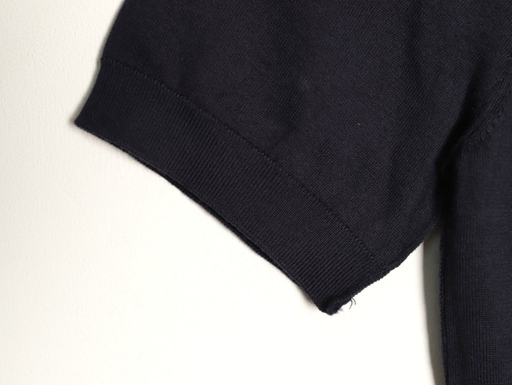 Burberry Equestrian Knight Short-Sleeve Knit Top - Black